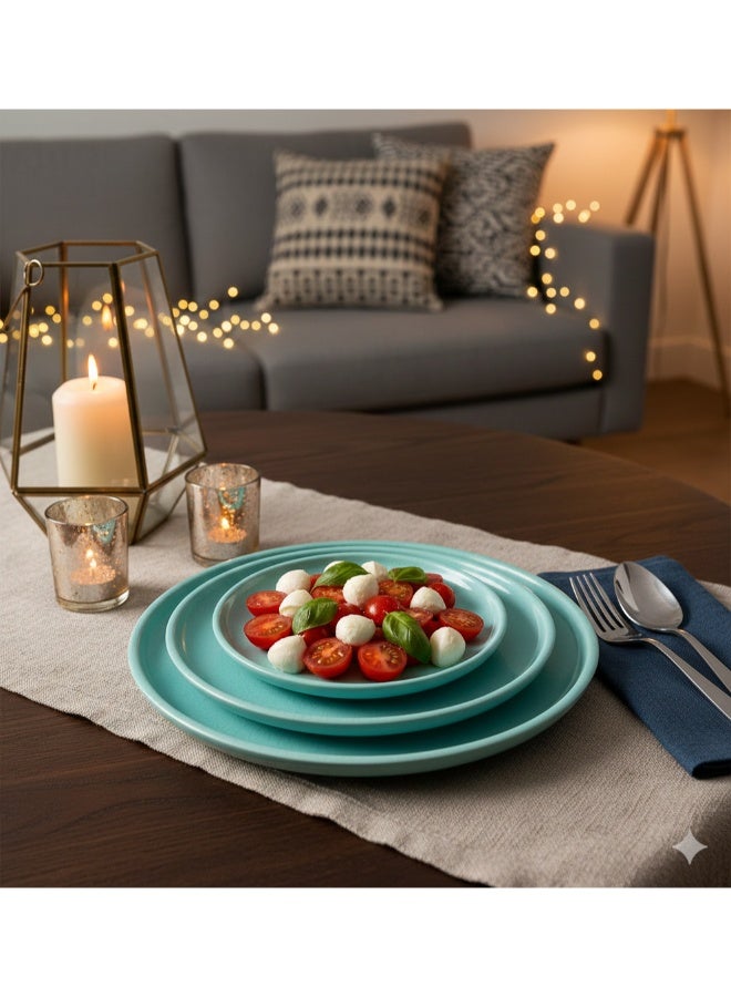 ريكراك طقم عشاء راندي من البورسلين، 17-22-27 سم - أخضر نعناعي - Image 2